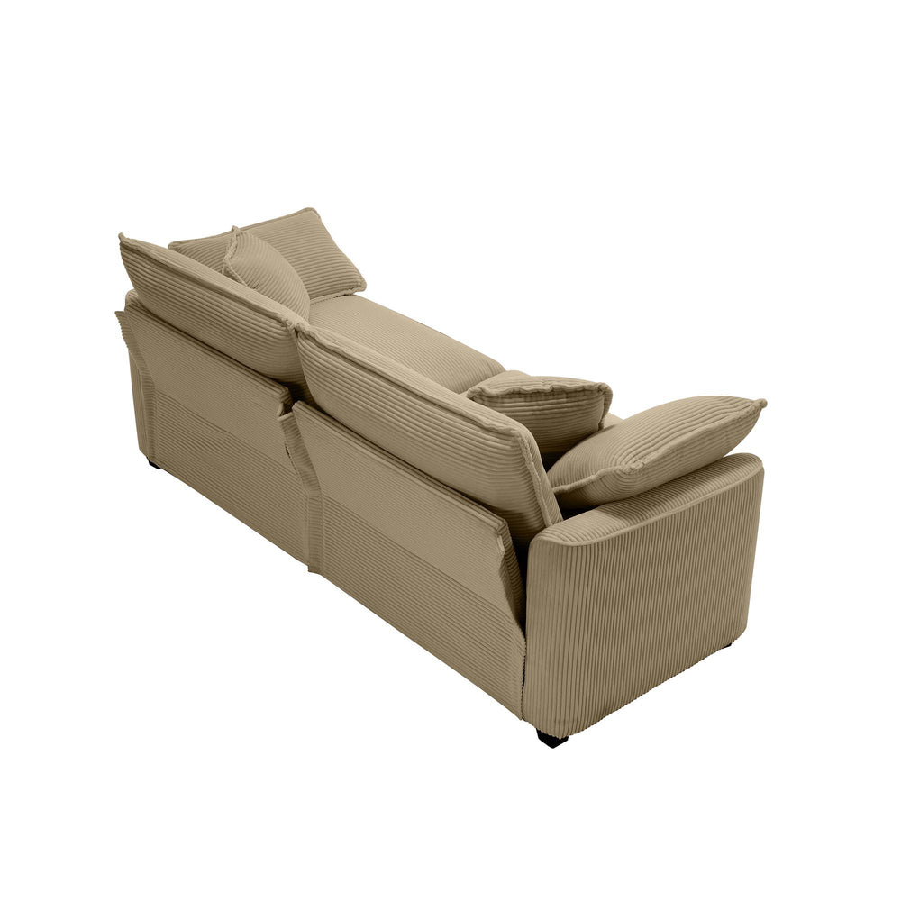 English Elm 3 Piece Sectional Sofa - Luxurious Tan Corduroy Modular Design For Comfort & Style In Any Space W714S00787