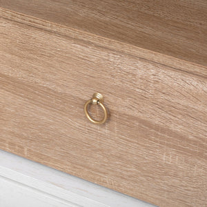 English Elm K&K Arched 71" Kitchen Pantry Cabinet with Glass Doors, Brass Handles, Adjustable Shelves & Drawer White N707P288969W