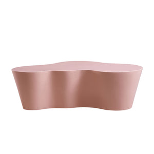 English Elm 50 Inch Sculptural Fiberglass Coffee Table Ready to Use Focal Point for Modern Living Rooms Pink W876P452392