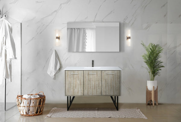 English Elm Rustic Acacia Bath Vanity 48" W X 20" D With Durable Cultured Marble Top & Stylish Gun Metal Faucet Set B2731P259691-GIGA