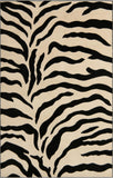 Unique Loom Wildlife Zebra Machine Made Animal Print Rug Ivory, Black/Ivory 6' 1" x 9' 0"