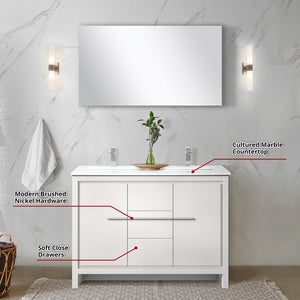 English Elm White Double Bath Vanity Set With Cultured Marble Top, Brushed Nickel Faucet & 43" Mirror Included B2731S01718-GIGA