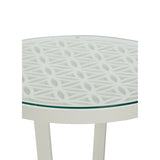 Flower of Life Side Table White/Cream 385976 Chelsea House