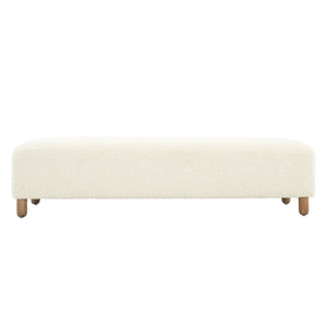 English Elm Comfortable Rectangular Bench Ottoman Foam Cushioned Pine Frame for Living Room Use N769P419107W