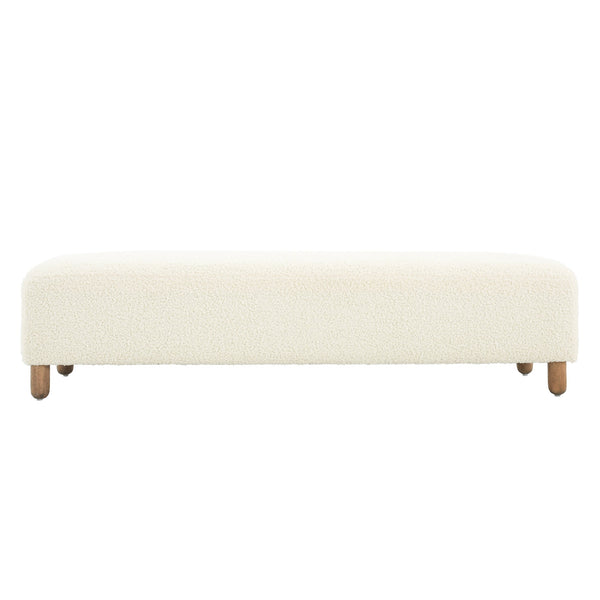 English Elm Comfortable Rectangular Bench Ottoman Foam Cushioned Pine Frame for Living Room Use N769P419107W