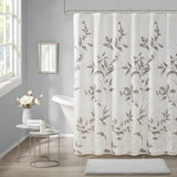 Madison Park Cecily Modern/Contemporary Burnout Printed Shower Curtain MP70-4610 Grey