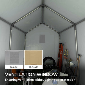 English Elm Outsunny 7' X 12' Portable Garden Storage Tent - Heavy-Duty, Waterproof Shed With Ventilation & Easy Access Door W2225P174114-GIGA