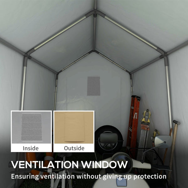 English Elm Outsunny 7' X 12' Portable Garden Storage Tent - Heavy-Duty, Waterproof Shed With Ventilation & Easy Access Door W2225P174114-GIGA