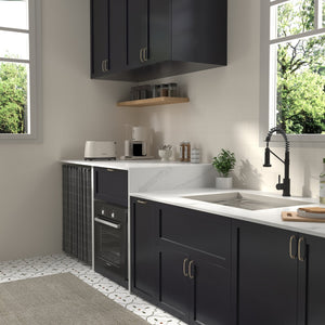 English Elm Bothwa Pull Down Kitchen Faucet with Stainless Steel Spout and Ceramic Cartridge Control Matt Black B2724P262356