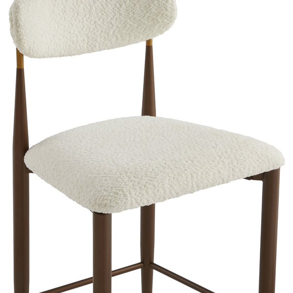 English Elm Christopher Knight Home® - ARMLESS Modern Upholstered Counter Stool Set of 2 with Iron Toothpick Frame, Gold Trim Accents Beige+Brown N771P316339J