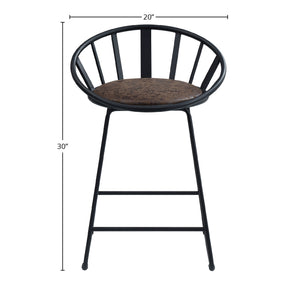 English Elm Brown Counter Height Chairs Set Of 2 - Modern Design With Comfortable Padded Seats & Sturdy Base B062P209298