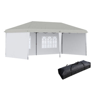 English Elm Outsunny 10' X 20' Heavy-Duty Pop Up Canopy Tent With Sidewalls - Perfect For Parties & Events! W2225P174250-GIGA