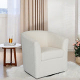 Christopher Knight Home® - Noble House - - Teddy Velvet Swivel Chair, White, No Installation Required