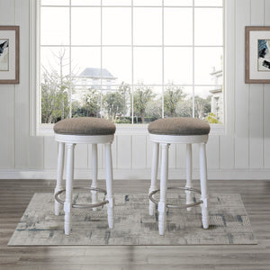 English Elm AGODY 26" Counter Swivel Bar Stools Set of 2 with Cushioned Fabric Seats, Iron Footrest, 300lb Capacity W2170P208071