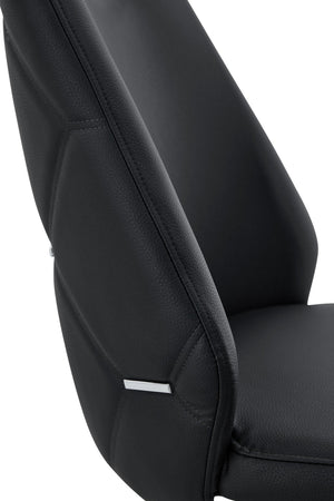 English Elm Dining Chairs Set Of 2 - Elegant Black Faux Leather With Gold Accents, Perfect For Modern Spaces! W3493P359722