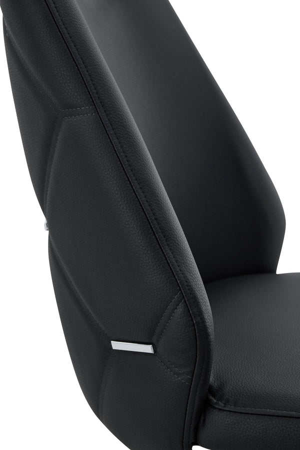 English Elm Dining Chairs Set Of 4, Modern Black Faux Leather With Gold Mesh, High-Back Comfort For Any Room W3493P356395