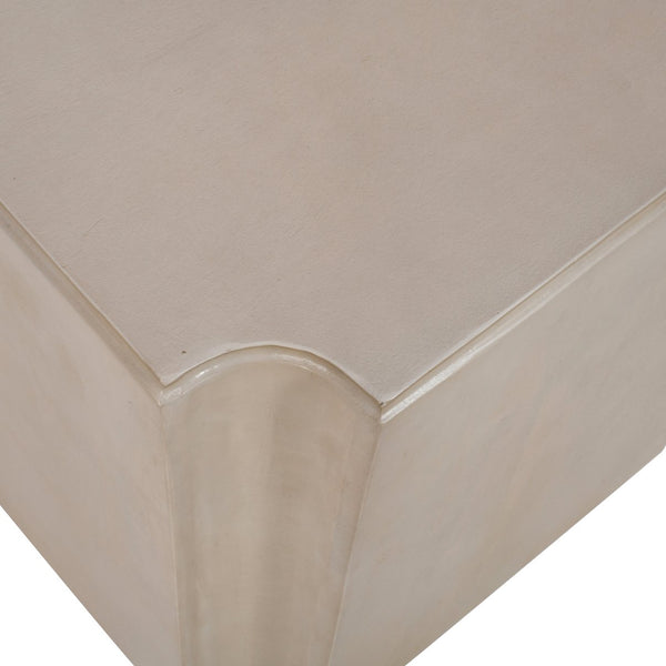 Crestview Collection Transitional Square End Table - Solid Mango Wood With Floating Base & Curved Accents For Modern Decor Beige Solid Wood Cvfnr4821