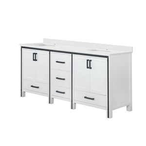 English Elm White Solid Wood Double Bath Vanity 72" x 22" with Cultured Marble Top, Soft-Close Drawers, Storage B2731P260721