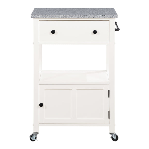 OSP Home Furnishings Fairfax Kitchen Cart White White
