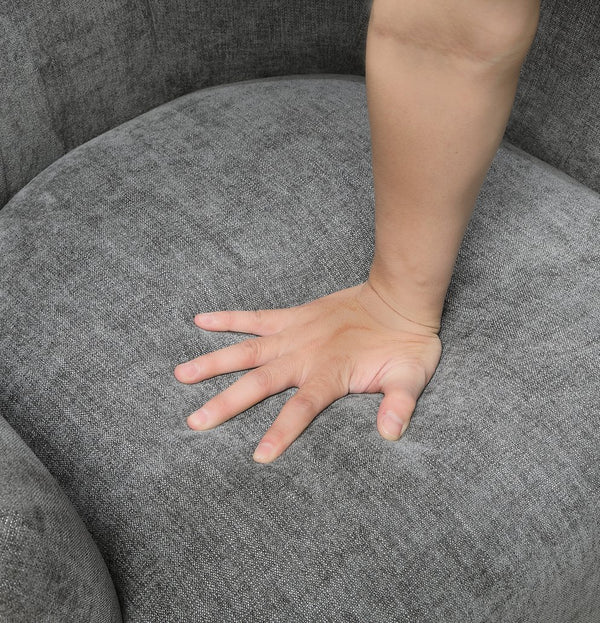 English Elm Modern Tufted Back Accent Chair with Espresso Wood Legs, Foam Seat Comfort, Stylish Living Room Seating Charcoal 26.5 L x 29 W x 22 H B011P305065