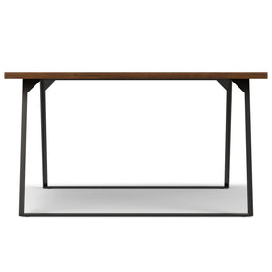English Elm Lowry Square Dining Table - Handcrafted Walnut & Metal Centerpiece For Modern Dining Spaces, 8 Seats B136P266905