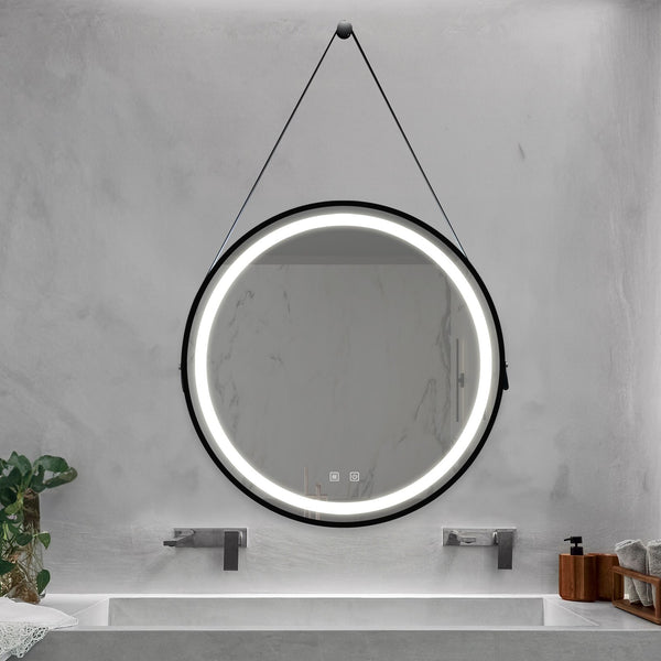 English Elm 24Inch Bathroom Led Vanity Mirror - Dimmable Touch Control, Anti-Fog, Adjustable Lighting & Waterproof W1992P211230