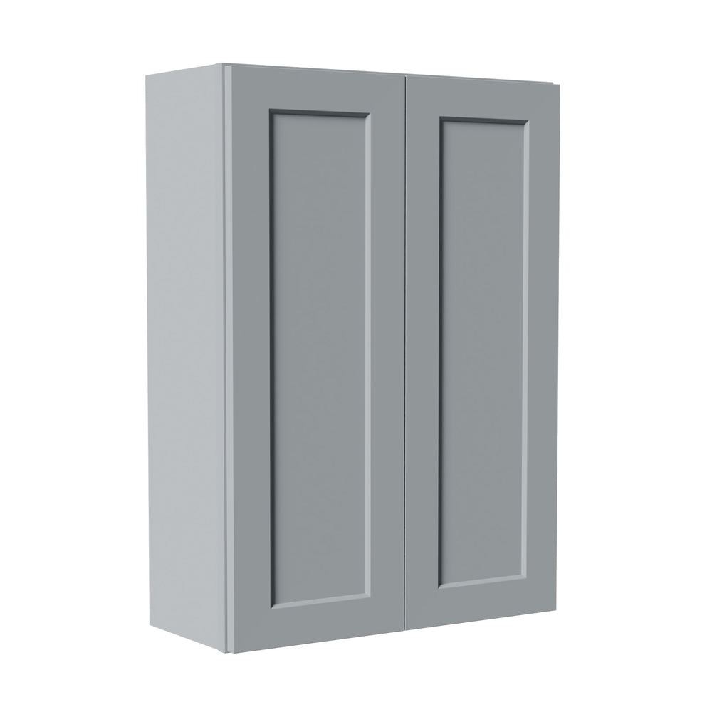 English Elm Gray Shaker Solid Wood Wall Cabinet Soft Close Doors Adjustable Shelves Kitchen Storage W5662P465944
