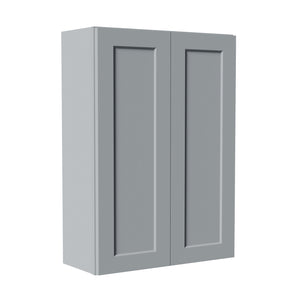 English Elm Gray Shaker Solid Wood Wall Cabinet Soft Close Doors Adjustable Shelves Kitchen Storage W5662P465944