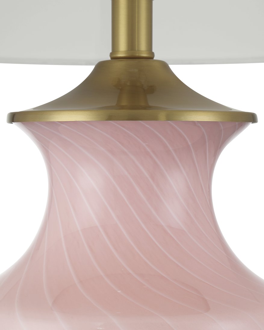 Currey & Company Lucy Pink Table Lamp – Exquisite Venetian Zanfirico Glass, Crystal Base & Elegant Brass Accent Shade Pink Glass ,Optic Crystal 6000-1023-currey-company