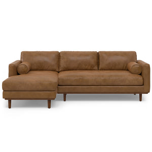 English Elm Morrison Left Sectional Sofa - Mid-Century Modern Comfort In Genuine Leather For Stylish Living Spaces B136P199278