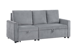 English Elm Ottavio Corduroy Sofa with Pull Out Chaise Underseat Storage and Side Pockets B2749S00257