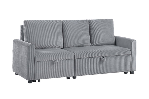 English Elm Ottavio Corduroy Sofa with Pull Out Chaise Underseat Storage and Side Pockets B2749S00257