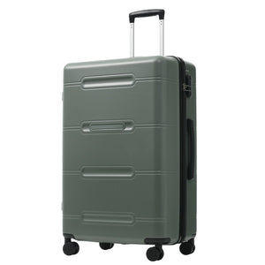 English Elm 6 Piece Hardshell Abs Travel Set with Spinner Wheels Combination Lock and Toiletry Bag Army Green N732P391465F