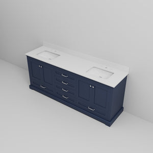 English Elm Navy Double Bath Vanity 80" W x 22" D with Cultured Marble Top, Solid Wood, Soft-Close Drawers, Storage B2731P258410