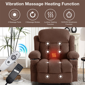 English Elm Power Lift Recliner with Heat Massage Usb Port and Storage for Living Room W1807P301136