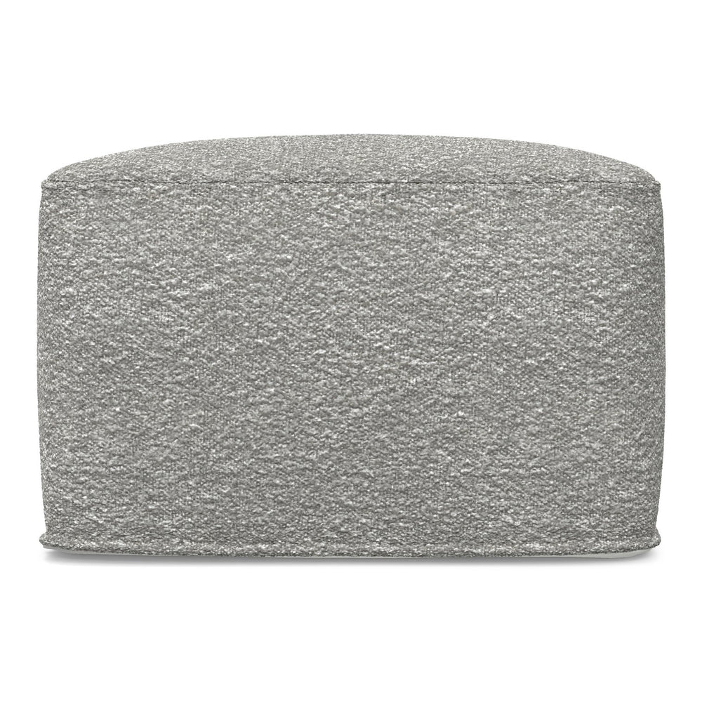 English Elm Chantal Boucle Square Pouf Handcrafted Cotton Accent Footrest for Modern Living Rooms Light Gray B136P427585