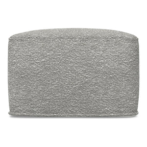 English Elm Chantal Boucle Square Pouf Handcrafted Cotton Accent Footrest for Modern Living Rooms Light Gray B136P427585