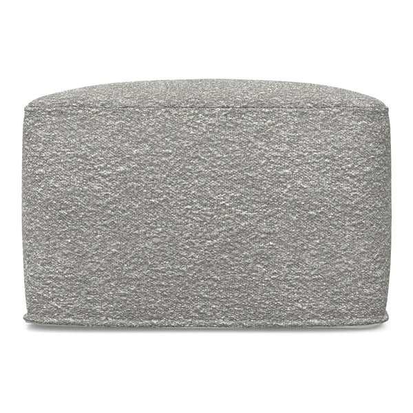 English Elm Chantal Boucle Square Pouf Handcrafted Cotton Accent Footrest for Modern Living Rooms Light Gray B136P427585