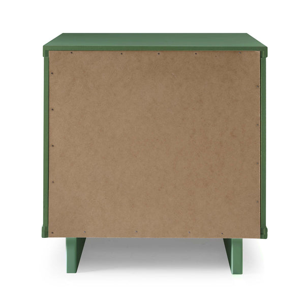 English Elm Granville 18" Sage Green Nightstand With 2 Drawers, Glam Gold Accents & Modern Wood Design B365P398528