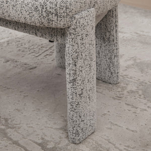 English Elm 22.05" Modern Upholstered Chenille Dining Chair Set of 2 with Rubberwood Legs, Armless Curved Back Elegant Seating White+Black W3189P351393