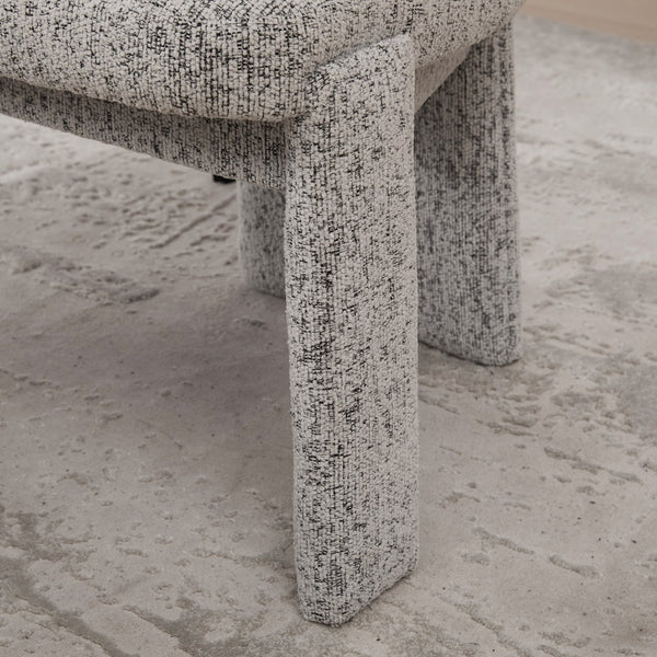 English Elm 22.05" Modern Upholstered Chenille Dining Chair Set of 2 with Rubberwood Legs, Armless Curved Back Elegant Seating White+Black W3189P351393