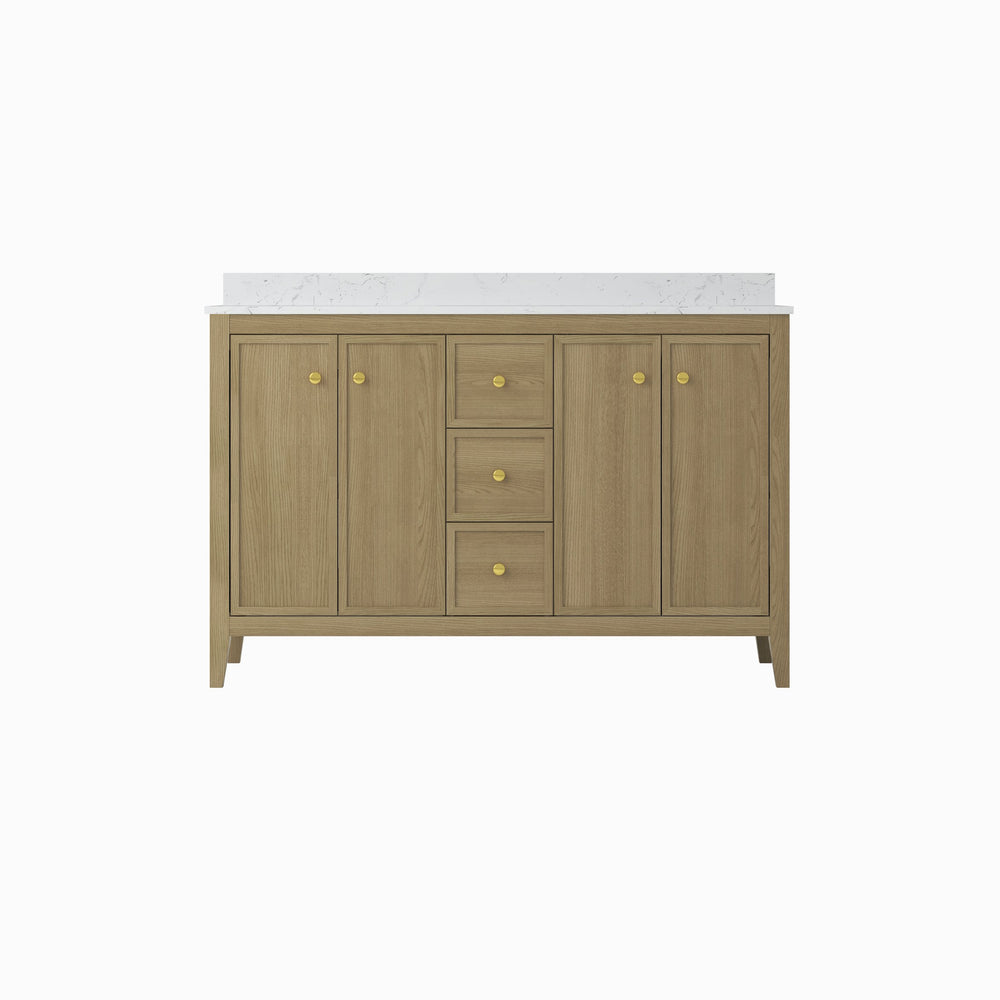 English Elm 24" Freestanding Bathroom Vanity with Countertop Soft Close Storage Melamine Cabinet T3785P442257