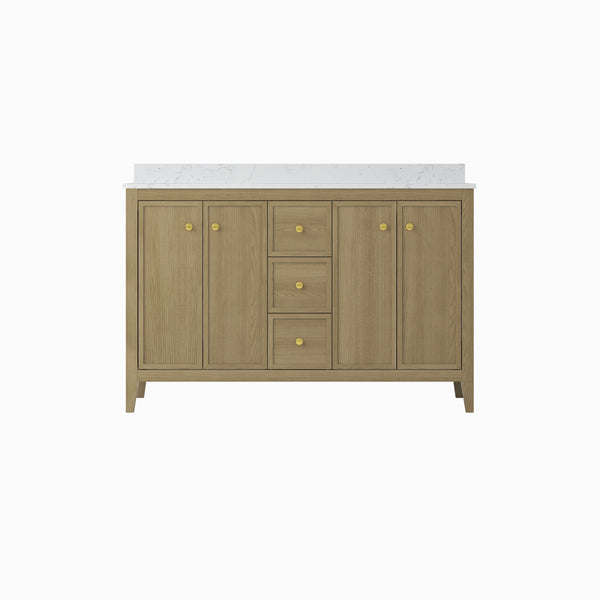 English Elm 24" Freestanding Bathroom Vanity with Countertop Soft Close Storage Melamine Cabinet T3785P442257
