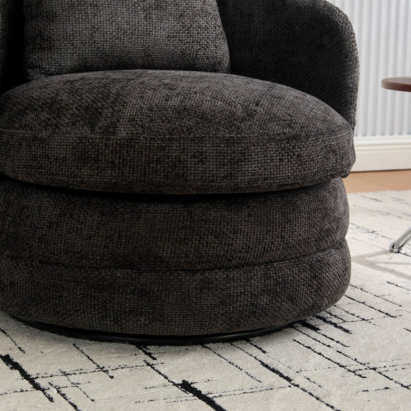 English Elm 30"w Chenille Barrel Swivel Accent Chair Cozy Cocoon Seat for Living Room Lounge W3118P384514