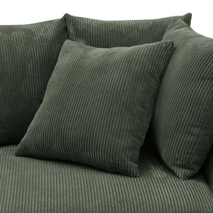 English Elm Large Corduroy Modular Sectional Sofa Sleeper with Ribbed Texture for Open Living Dark Green B2748S00012