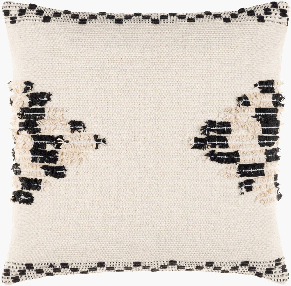 Surya Edwina 18"L X 18"W Cotton Accent Pillow - Timeless Country Cottage Decor For Elegant Comfort Beige Cotton,Cotton Eda001-2020d