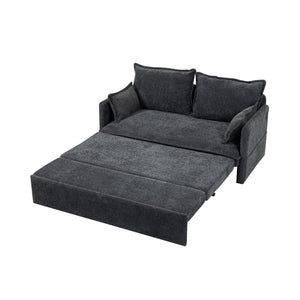 English Elm 59.5" Corduroy Convertible Sleeper Sofa with Usb Charging Ports and Storage Pockets W2606P252442