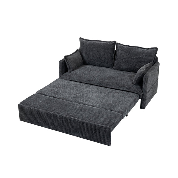 English Elm 59.5" Corduroy Convertible Sleeper Sofa with Usb Charging Ports and Storage Pockets W2606P252442