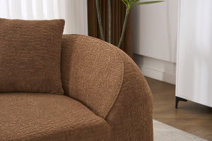 English Elm Ly-048 Sculpted Chenille Chaise Lounge Convertible Sleeper Sofa for Modern Living Spaces Caramel W2231P401723