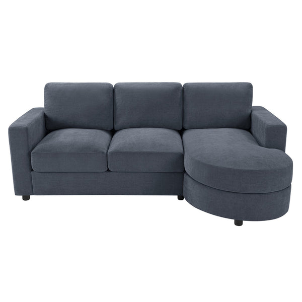 English Elm Modern Sectional Sofa - Stylish L-Shaped Couch With Curved Chaise, Usb Ports & Storage For Comfort N719S002170C